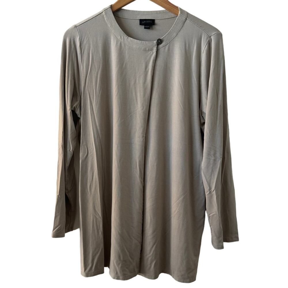J. Jill Wearever Top Women L Gray Cardigan Lagenlook Quite Luxury Modest Sweater